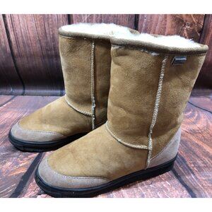 EMU Australia Tan Suede Leather Lined Boots Womens 6 (q7g)